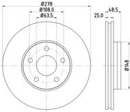 8DD355129361 HELLA PAGID - tarcza ham. malow. HC prz. FO 