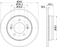 8DD355129451 HELLA PAGID - tarcza ham. malow. HC tył HY KIA 