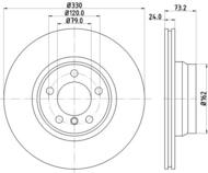 8DD355129651 HELLA PAGID - tarcza ham. malow. HC prz. BMW 