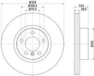 8DD355129631 HELLA PAGID - tarcza ham. malow. HC prz. BMW 