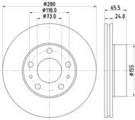 8DD355132141 HELLA PAGID - tarcza ham. malow. prz. CI FI 