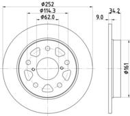 8DD355132191 HELLA PAGID - tarcza ham. malow. tył SU 