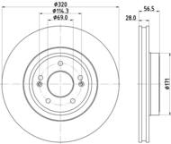 8DD355133391 HELLA PAGID - tarcza ham. malow. HC przód KIA 