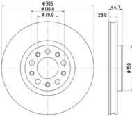 8DD355133701 HELLA PAGID - tarcza ham. malowana HC przód ALFA ROMEO