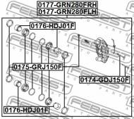 0174-GDJ150F FEBEST - FRONT CALIPER SLIDE PIN TOYOTA LAND CRUISER PRADO GDJ150,GRJ