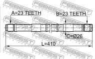 0212-B14LH FEBEST - PÓŁOŚ LEWA 23X410X23 NISSAN SUNNY B14 1994.01-1999.08 JP