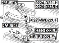 0220-D22LF FEBEST - SWORZEŃ WAHACZA PRZÓD DÓŁ NISSAN NISSAN TRUCK D22 1997.02-20