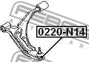 0220-N14 FEBEST - SWORZEŃ WAHACZA PRZÓD DÓŁ NISSAN SUNNY B14 1994.01-1999.08 J