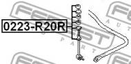 0223-R20R FEBEST - DRĄŻEK STAB. TYŁ NISSAN TERRANO2 R20 1993.02-2006.12 EL