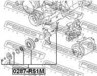 0287-R51M FEBEST - ROLKA NAPINAJĄCA KPL.6 ELEM. NISSAN PATHFINDER R51M 2005.01-