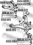 0424-V97FR FEBEST - WAHACZ PRZEDNI GÓRNY PRAWY MITSUBISHI PAJERO/MONTERO<LONG> V