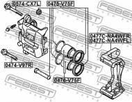 0475-V75F FEBEST - REPERATURKA ZACISKU HAM.GO PRZÓD MITSUBISHI PAJERO V20-50 19