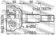 1810-002 FEBEST - PRZEGUB ZEWNĘTRZNY 22X52X33 OPEL ASTRA G 1998-2005