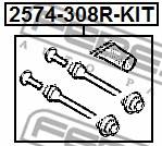 2574-308R-KIT FEBEST - ŚRUBA ZACISKU HAM.GO TYLNEGO CITROEN C4 CACTUS 2014-