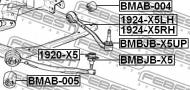 BMAB-005 FEBEST - TULEJA PRZEDNIA WAHACZA DOLNEGO PRZÓD BMW X5 E53 1999-2006 E