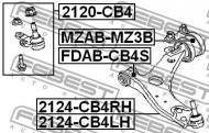 FDAB-CB4S FEBEST - TULEJA PRZEDNIA WAH.GÓRA PRZÓD B/BLACHY FORD FOCUS CB4 2008-