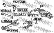 HAB-037 FEBEST - TULEJA WAHACZA TYLNEGO HONDA ACCORD TOURER CM2 2003-2008 EU