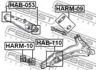 HAB-053 FEBEST - TULEJA WAHACZA DOLNEGO TYŁ HONDA CR-V RD1 1996-2001 GN