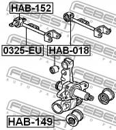 HAB-149 FEBEST - TULEJA TYLNEGO ZAWIESZENIA HONDA CR-V RD5 2002-2006 EU