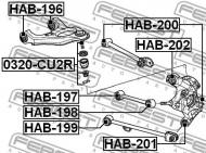 HAB-199 FEBEST - TULEJA WZDŁUŻNEGO DRĄŻKA TYŁ HONDA ACCORD CP2 2008-2011 US