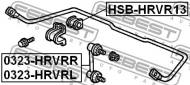 HSB-HRVR13 FEBEST - GUMA STAB. TYŁ D13 HONDA HR-V GH4 2000-2005 EU