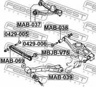 MAB-069 FEBEST - TULEJA WAHACZA TYLNEGO POPRZECZNEGO MITSUBISHI PAJERO/MONTER