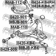 MAB-112 FEBEST - TULEJA WAHACZA GÓRNEGO PRZÓD MITSUBISHI PAJERO/MONTERO SPORT