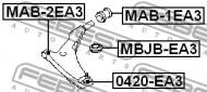 MAB-2EA3 FEBEST - TULEJA PRZEDNIA WAHACZA GÓRNEGO PRZÓD MITSUBISHI GALANT EA3,