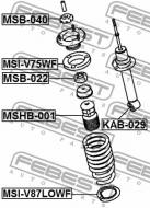 MSB-022 FEBEST - GUMA AMORTYZATORA PRZÓD MITSUBISHI PAJERO/MONTERO<LONG> V90