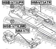 MSB-V75UPR FEBEST - PODUSZKA MITSUBISHI PAJERO/MONTERO<LONG> V90 2006.08- G.EXP