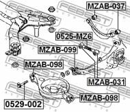 MZAB-037 FEBEST - TULEJA WAHACZA TYLNEGO MAZDA 6 WAGON GY 2002-2005 EU