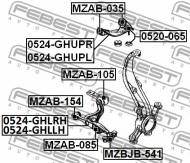 MZAB-154 FEBEST - TULEJA PRZEDNIA WAHACZA DOLNEGO PRZÓD MAZDA ATENZA SEDAN & S