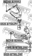 MZAB-B2500U FEBEST - TULEJA WAHACZA GÓRNEGO PRZÓD MAZDA B2200 UN 1999-2002 EU