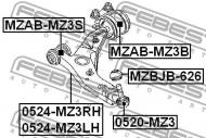 MZAB-MZ3S FEBEST - TULEJA PRZEDNIA WAHACZA GÓRNEGO PRZÓD MAZDA 3 BK 2003-2006 E