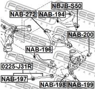 NAB-194 FEBEST - TULEJA WAHACZA TYLNEGO GÓRNEGO NISSAN TEANA J31 2006.04-2008