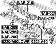 NAB-209 FEBEST - TULEJA TYLNEJ BELKI NISSAN PATHFINDER R51 2004.08-2012.09 US