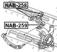 NAB-258 FEBEST - TULEJA ZWROTNICY NISSAN PRIMERA P12E 2002.01-2007.05 EL