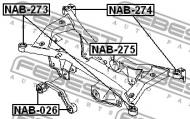 NAB-273 FEBEST - TULEJA TYLNEJ BELKI NISSAN X-TRAIL T30 2004.03-2006.12 CA