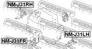 NM-J31FR FEBEST - PODUSZKA SILNIKA PRZEDNIA NISSAN TEANA J31 2006.04-2008.02 E