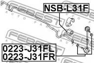 NSB-L31F FEBEST - GUMA STAB. PRZÓD D18.5 NISSAN ALTIMA L31 2001.08-2006.10 CA