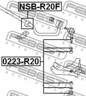 NSB-R20F FEBEST - GUMA STAB. PRZÓD D29 NISSAN TERRANO2 R20 1993.02-2006.12 EL