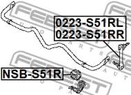 NSB-S51R FEBEST - GUMA STAB. TYŁ D28 NISSAN QX70/FX S51 2008.05- GL