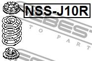 NSS-J10R FEBEST - PODKŁADKA SPRĘŻYNY GÓRA TYLNA NISSAN QASHQAI J10E 2006.12-20