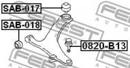 SAB-017 FEBEST - TULEJA TYLNA WAHACZA DOLNEGO PRZÓD SUBARU IMPREZA G12 2007.0