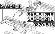 SAB-B12RL FEBEST - TULEJA WAHACZA PRZEDNIEGO LEWA TYLNA SUBARU LEGACY B12 1998.