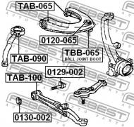 TAB-100 FEBEST - TULEJA PRZEDNIA WAHACZA GÓRNEGO PRZÓD TOYOTA CRESTA GX90,JZX