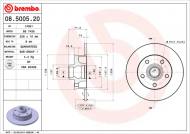 08.5005.20 BREMBO - TARCZA HAMULCOWA VW GOLF III  91-96 TYŁ 