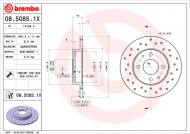 08.5085.1X BREMBO - TARCZA HAM.TYL XTRA CNQ ALFA ROMEO 145 