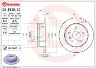 08.5625.21 BREMBO - TARCZA HAMULC. TOYOTA CAMRY  91-01 TYŁ BREMBO