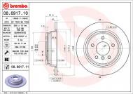 08.6917.11 BREMBO - TARCZA HAMULCOWA BMW 5 E39  95-03 TYŁ 